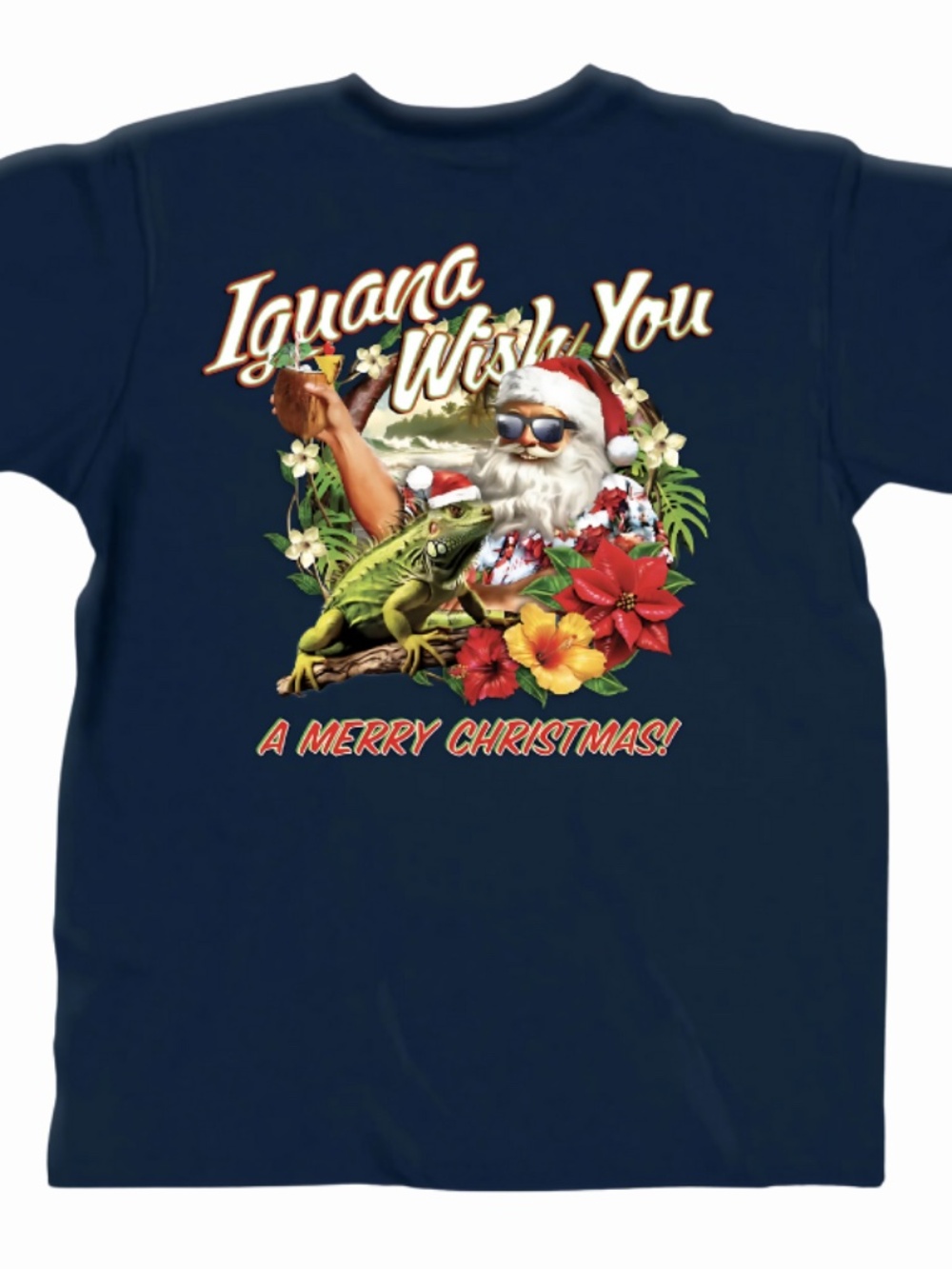 Old Guys Rule - Iguana Wish You a Merry Christmas Crew Tee